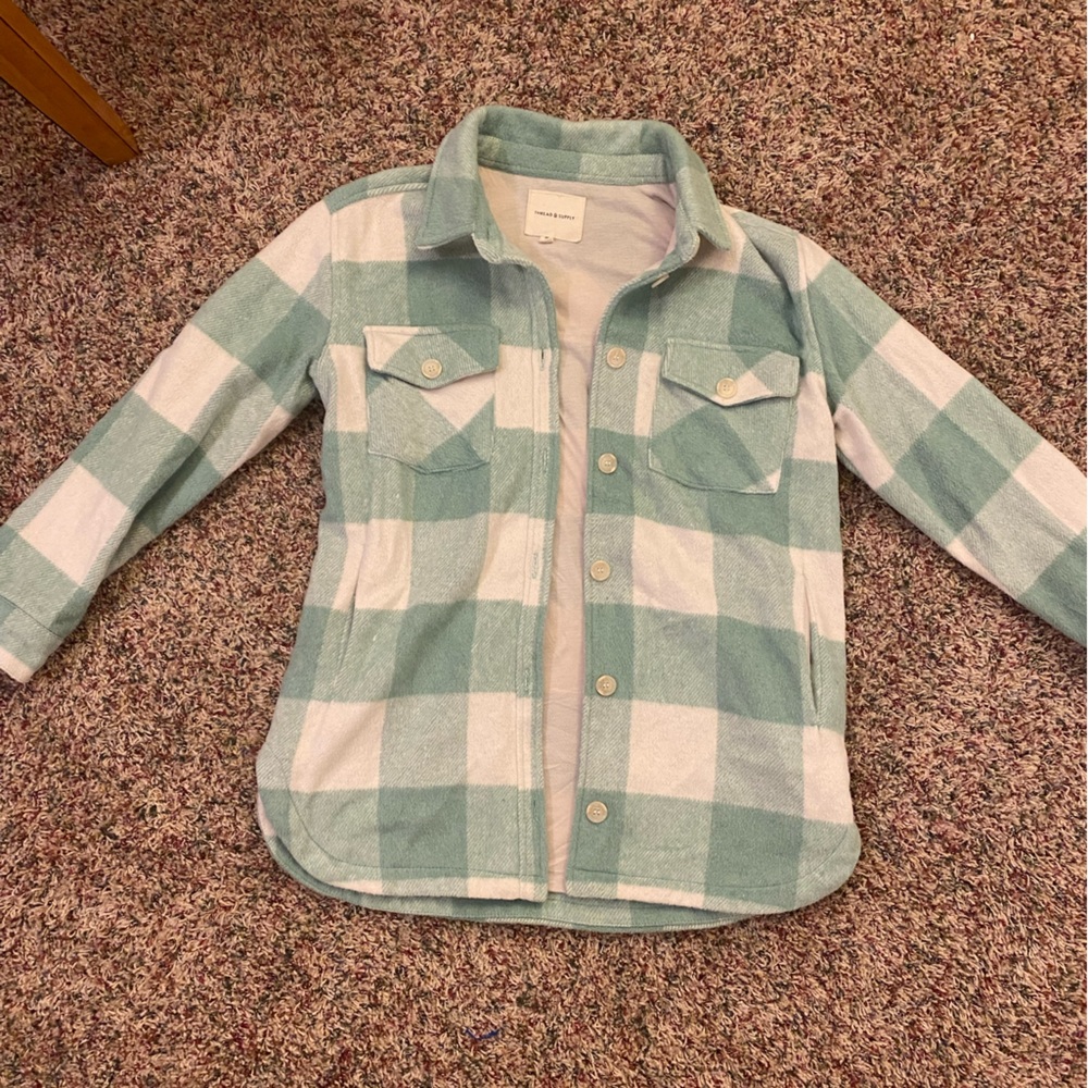 Medium Mint Colored Checkered Jacket. It’s From T… - image 2